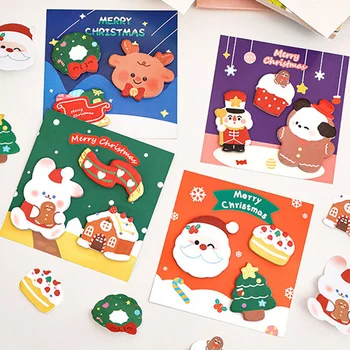 1 комплект из 60 милых рождественских стикеров с героями мультфильмов, креативные канцелярские принадлежности, памятки, подарки для детей и студентов, декоративные наклейки