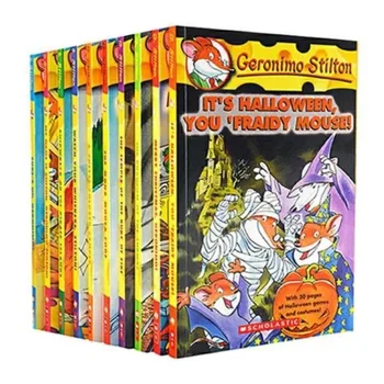 10 Книг Джеронимо Стилтон 11-20 Юмор, приключения, смелые комиксы, художественная литература для родителей и детей, английский сборник рассказов с картинками для детей