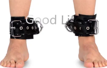 100% латексная резина Gummi Черные наручники ролевые игры для вечеринок модные металлические украшения для особых случаев удобные