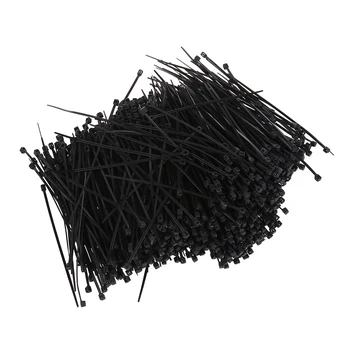 1000 шт Черный нейлоновый кабель с застежкой-молнией 95 мм x 2 мм