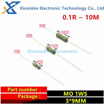 100ШТ MO1WS 0.1R ~ 10 М 0.18 0.22 0.39 0.47 Ом 1 Вт Зеленый Металлоксидный Пленочный Резистор 2K 2.2K 2.4K 2.7K 3K 3.3K 200R 360R 1.5М 8.2 М