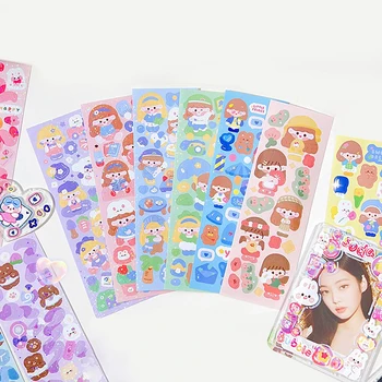 10шт наклеек Kawaii Kpop Toploader Deco - Различные милые мультяшные наклейки в корейском стиле - Получайте случайный секретный подарок при каждой покупке