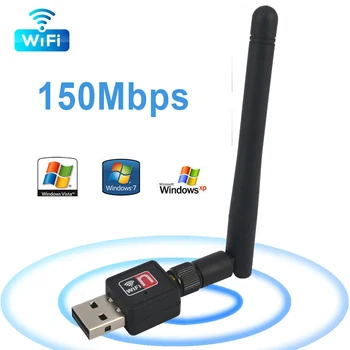 150 Мбит/с USB WiFi Адаптер 2dBi Антенна Беспроводной Ethernet LAN Ключ 802.11n/g/b MT7601 RTL8188 Сетевая Карта для Ноутбуков Windows