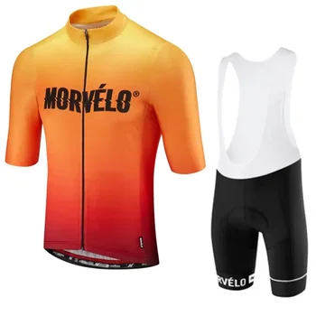 2024 Новый Комплект велосипедной одежды Morvelo Из Джерси с коротким рукавом и шорт-нагрудника, Летняя Мужская велосипедная одежда MTB Ropa Ciclismo clothing