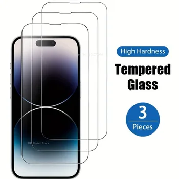 3 упаковки Закаленного Стекла 9H Для iPhone 15 Pro Max 12 13 Mini 7 8Plus Протектор Экрана Для iPhone 11 14 Pro Max XR XS Max Glass