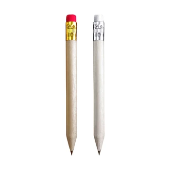 50шт Половинный карандаш для гольфа, короткая ручка для душа ребенка, деревянная мини-ручка для письма, маленький карандаш с ластиком для новобрачных, свадьба