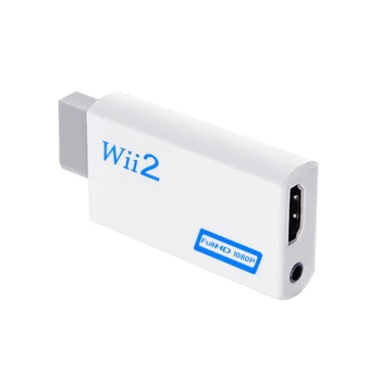 Full HD 1080P Конвертер, совместимый с Wii в HDMI, Адаптер, совместимый с Wii2HDMI Конвертер 3,5 мм Аудио для ПК, HDTV Монитор, Дисплей