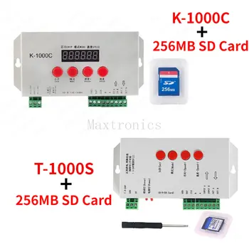 K-1000C (обновлено T-1000S)/T-1000S DC5-24V Программный Светодиодный Контроллер 2048 Пикселей Для светодиодной ленты IC WS2812B, WS2811, APA102, WS2813