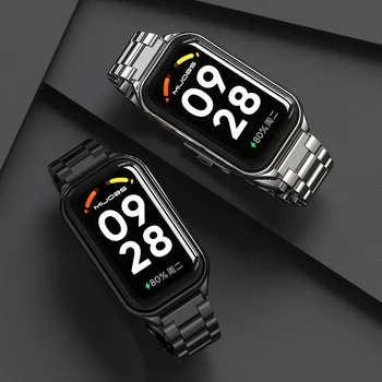 Mi Band 8 Активный ремешок-браслет для Xiaomi Smart Band 8 Active Металлический ремешок для часов из нержавеющей стали Mi Band 8 Correa Mi Band 8 Active