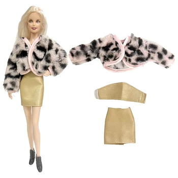 NK 1 Комплект нового платья для куклы: золотое пальто + ТОП + юбка Для куклы Барби, Одежда, Игрушки, подарок на день рождения (Просто хочешь сопровождать меня, как ты)