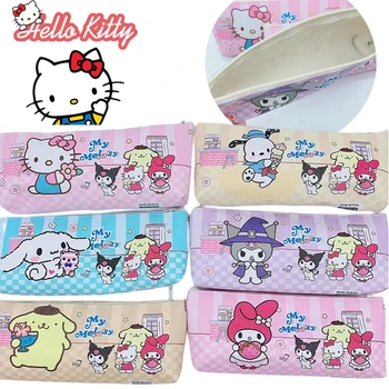 Sanrio Hello Kitty, милые кавайные пеналы на молнии, милые сумки для ручек, школьные принадлежности, сумка для карандашей, Офисные студенты, дети, бесплатная доставка