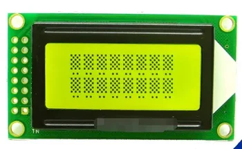 SMR0802-Желто-зеленый экран 0802A символьный матричный экранный модуль Желто-зеленый фон черные слова параллельный порт 5V 8x2