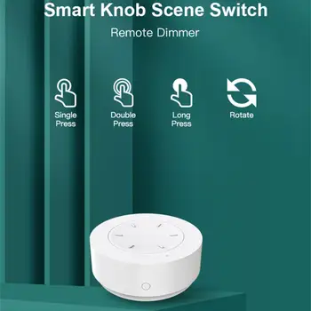 Tuya Smart Knob Switch Беспроводная кнопка переключения сцены Дистанционный диммер Сценарий автоматизации на батарейках Приложение Smart Life