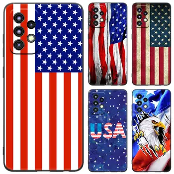 Америка Флаг США Черный Чехол Для телефона Samsung Galaxy A04S A12 A22 A32 A50 A51 A70 A71 A73 5G A03 Core A20E A21S A31 A41 Чехол
