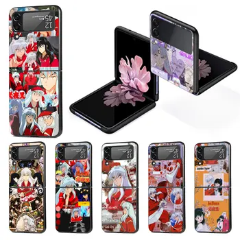 Аниме Инуяша Принципиально для Samsung Galaxy Z Флип 4 3,5 Г Жесткий ПК Чехол Для Телефона Flip4 Flip3 Черный Складной Чехол Zflip3 Zflip4 Бампер
