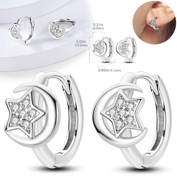 Аутентичные женские серьги-кольца из серебра 925 пробы, сверкающее покрытие CZ, роскошные ювелирные изделия, серьги в виде простоты, подарок для подруг-девушек