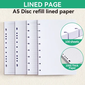 Бумага для заправки ноутбука формата А5, блокнот с отверстиями в виде грибов, линейка / пустая внутренняя страница, канцелярские принадлежности
