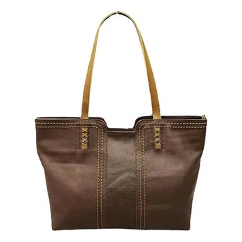 Винтажная корейская сумка из 100% кожи большой емкости, винтажный документ, коричневая сумка-мешок из мягкой коровьей кожи на одно плечо