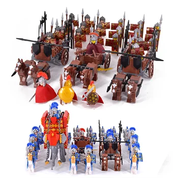 Детские игрушки Римский слон Солдаты Строительные блоки Боевой Конь Колесница Спартанский Рыцарь Мини Фигурки для детей Рождественские Подарки