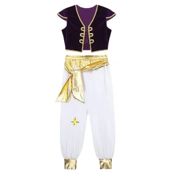 Детский костюм для ролевых игр с фонарем Аладдина, костюм для ролевых игр с принцем Аладдином вживую