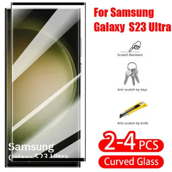 Для Samsung Galaxy S23 Ultra Screen Protector Изогнутое Закаленное Стекло Изогнутая Прозрачная Защитная Пленка Full Cover HD Flim Для S23U