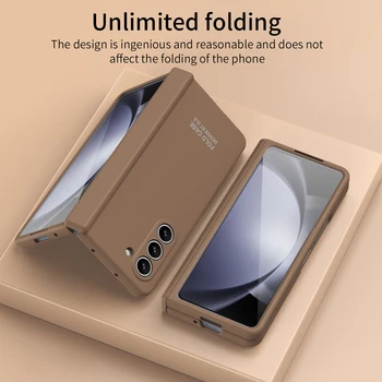 для samsung z fold 5 Противоударная Стеклянная Пленка Матовый Чехол для Samsung Galaxy Z Fold 5 Fold5 5G Аксессуары Для Телефонов Шарнирная Крышка Funda