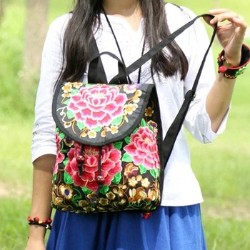 Женский рюкзак с цветочной вышивкой, Летний рюкзак для путешествий, Подарочный Цветочный рюкзак, рюкзак в богемном стиле