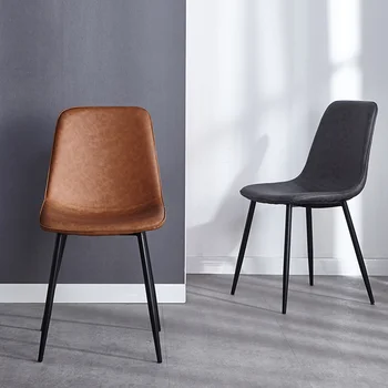 Итальянские роскошные обеденные стулья с современными черными металлическими ножками Дизайнерские обеденные стулья для гостиной Nordic Ergonomic Sedie Home Furniture GXR46XP
