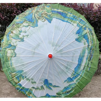 Китайская непромокаемая масляная бумага Абажур для автомобильного зонта Украшение потолка Зонтик Шоу Чонсам Зонт из шелковой ткани Китайский зонтик