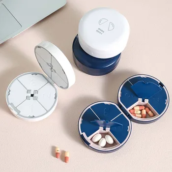 Контейнер для хранения лекарственных таблеток Мини-коробка для таблеток 7 дней в неделю Футляр для таблеток Футляр для таблеток Дозатор лекарств Мини-резак для таблеток
