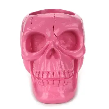 Креативный Розовый орнамент в виде черепа, держатель ручки-скелета, настольный Органайзер для карандашей, кисточки для макияжа