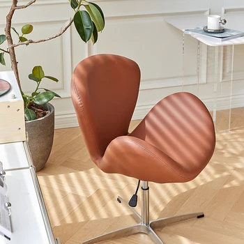Кресло Swan в скандинавском стиле, косметическое кресло ins, сидячее и удобное компьютерное кресло, дизайнерское вращающееся кресло