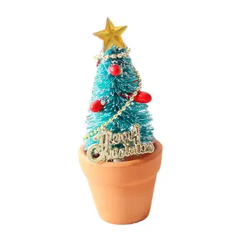 Кукольный домик 1: 12, Рождественское украшение, Мини-Рождественская елка в горшках, домашний декор, Праздничный Сказочный игрушечный домик, Миниатюрная модель сцены