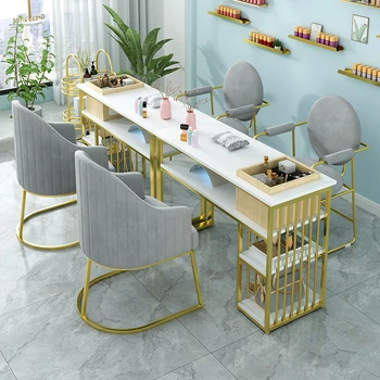 Легкие роскошные Модные маникюрные столы, современный минималистичный Одноместный двойной маникюрный стол, Японский многофункциональный маникюрный стол высокого класса.