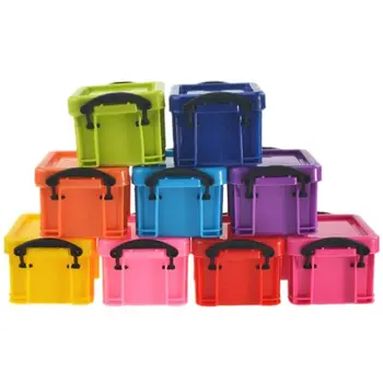 Многофункциональная мини-коробка для хранения с пряжкой, пластиковый мини-контейнер для хранения ярких цветов, Минимализм, Настольный органайзер, Коробка для мелочей