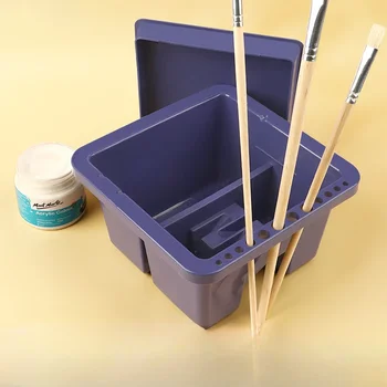 Многофункциональное фиолетовое пластиковое ведро для мытья ручек со вставным отверстием для детской художественной кисти и коробки для мытья ручек