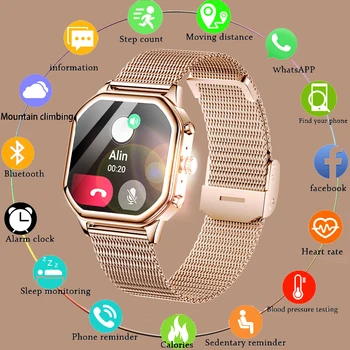 Модные женские смарт-часы с Bluetooth-вызовом, 100 + Спортивный режим, женские часы, водонепроницаемые Умные часы с GPS-треком движения, мужские для Android IOS