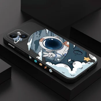 Мультяшный Космический Корабль Чехол Для Телефона iPhone 14 13 12 11 Plus Pro Max Mini X XR XS SE2020 8 7 6 6S Plus Жидкий Силиконовый Чехол