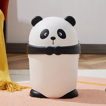Мусорное ведро в форме панды, мусорное ведро в форме панды, Очаровательная Пластиковая корзина для мусора с крышкой