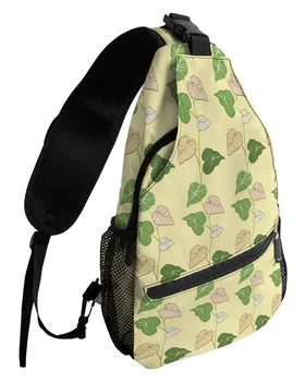 Нарисованные вручную растения, зеленые нагрудные сумки для женщин, мужские водонепроницаемые сумки-мессенджеры, женские дорожные спортивные сумки через плечо