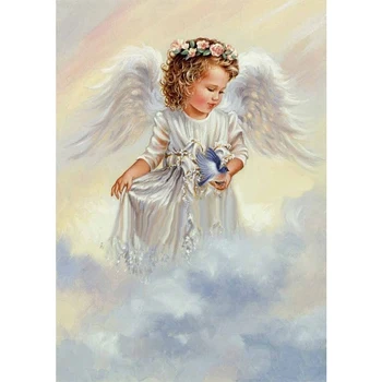 Настенное искусство Angel Wing Girl, полная квадратная алмазная вышивка, рукоделие, украшение для дома, 5D Diy, наборы для вышивки крестом