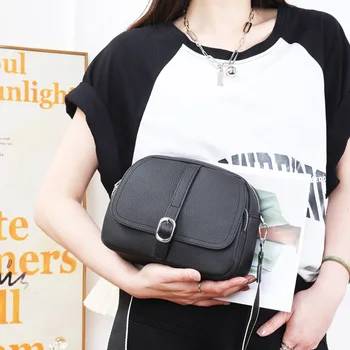 Новинка 2023 года, Мягкая сумка из натуральной кожи, Маленькая дизайнерская сумочка для мобильного телефона, высококачественная Женская сумка через плечо, Женская сумка-мессенджер