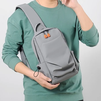 Новое поступление, мужской рюкзак-слинг, нейлоновые водонепроницаемые сумки через плечо, сумка-слинг через плечо с USB-портом для зарядки, черный камуфляж