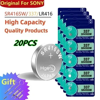 Оригинал для SONY 337 SR416SW AG6 LR416 337A 1.55 В Серебряно-Оксидный Аккумулятор для Часов для Игрушечного Калькулятора Швейцарского Производства С Кнопочными Монетными Ячейками