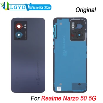 Оригинальная задняя крышка аккумулятора для Realme Narzo 50 5G Задняя крышка с крышкой камеры, Ремонтная Запасная часть