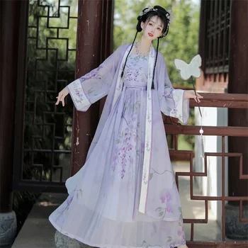 Оригинальное платье Hanfu, женский повседневный костюм Han Elements, плиссированная юбка длиной до талии, весенне-летнее платье Hanfu