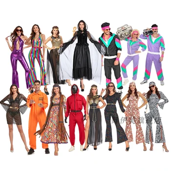 Платье для выступлений в стиле хип-хоп на Хэллоуин, боди с рисунком, юбка-ведьма, бальная спортивная одежда в стиле 70-х, платье Cos
