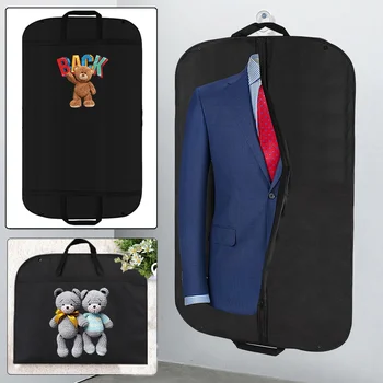 Пылезащитные чехлы для одежды, пылезащитный чехол для костюма в стиле Вестерн, защитная сумка для хранения пальто с принтом Медведя, подвесные сумки для одежды, органайзер для шкафа