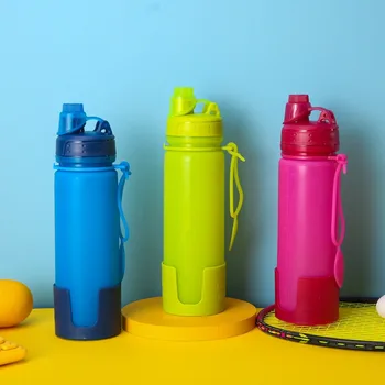 Силиконовая бутылка для воды, чайник для занятий спортом на открытом воздухе, креативная складная бутылка для воды