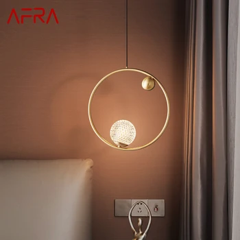 Современная Медная Люстра AFRA, светодиодные подвесные светильники из золотой латуни, простой дизайн, креативный декор для домашней спальни